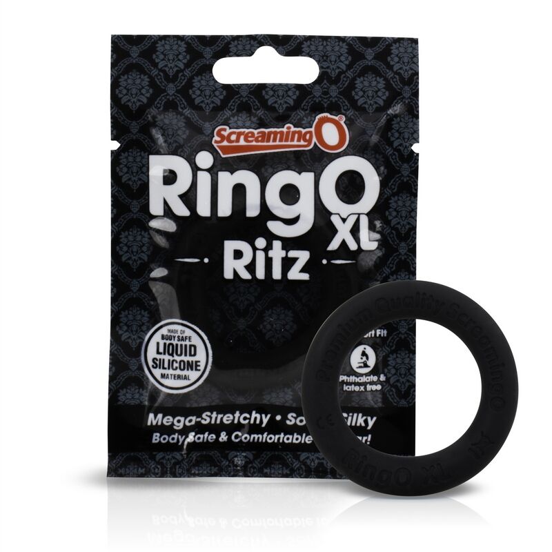 RingO Ritz XL Silicone Cock Ring Black